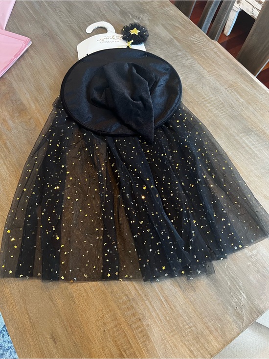 Sweet Wink Other - Sweet Wink Black & Gold Star Witch Cape with  with star wand and Matching Hat